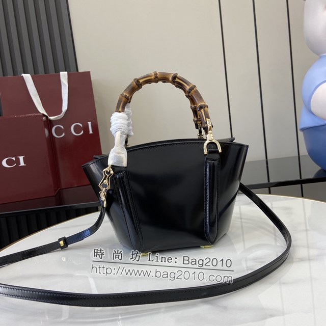 Gucci專櫃古馳最新款迷你竹節手提托特包竹籃形托特包 jh2397型號：805832
